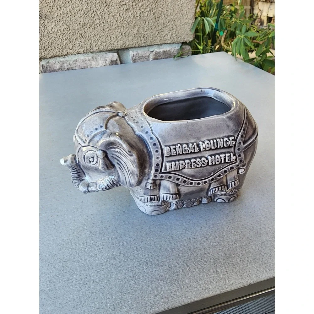 VTG. Bengal Lounge Empress Hotel Souvenir Collectible  Elephant Planter